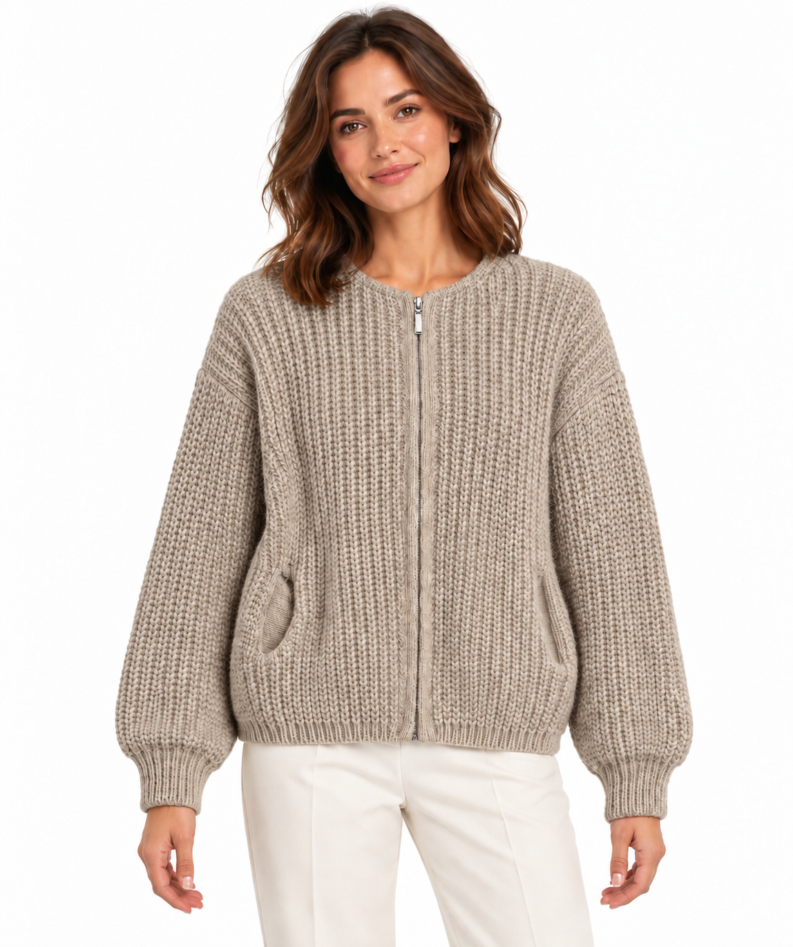 Strickjacke „Grobstrick“ mit Taschen