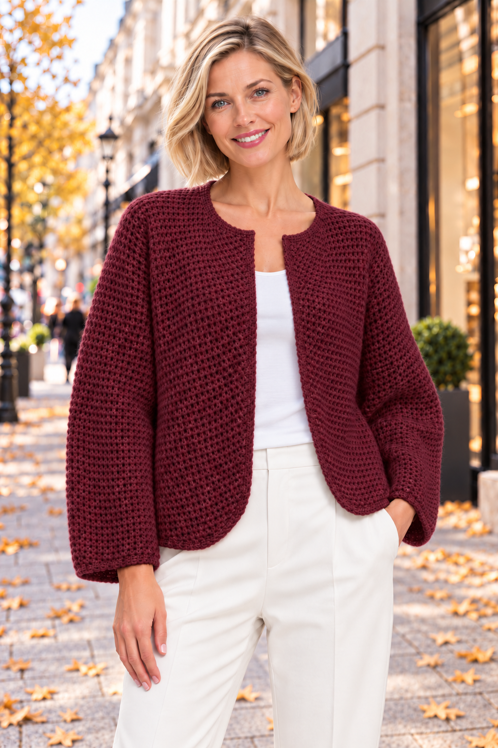 Strickjacke offen