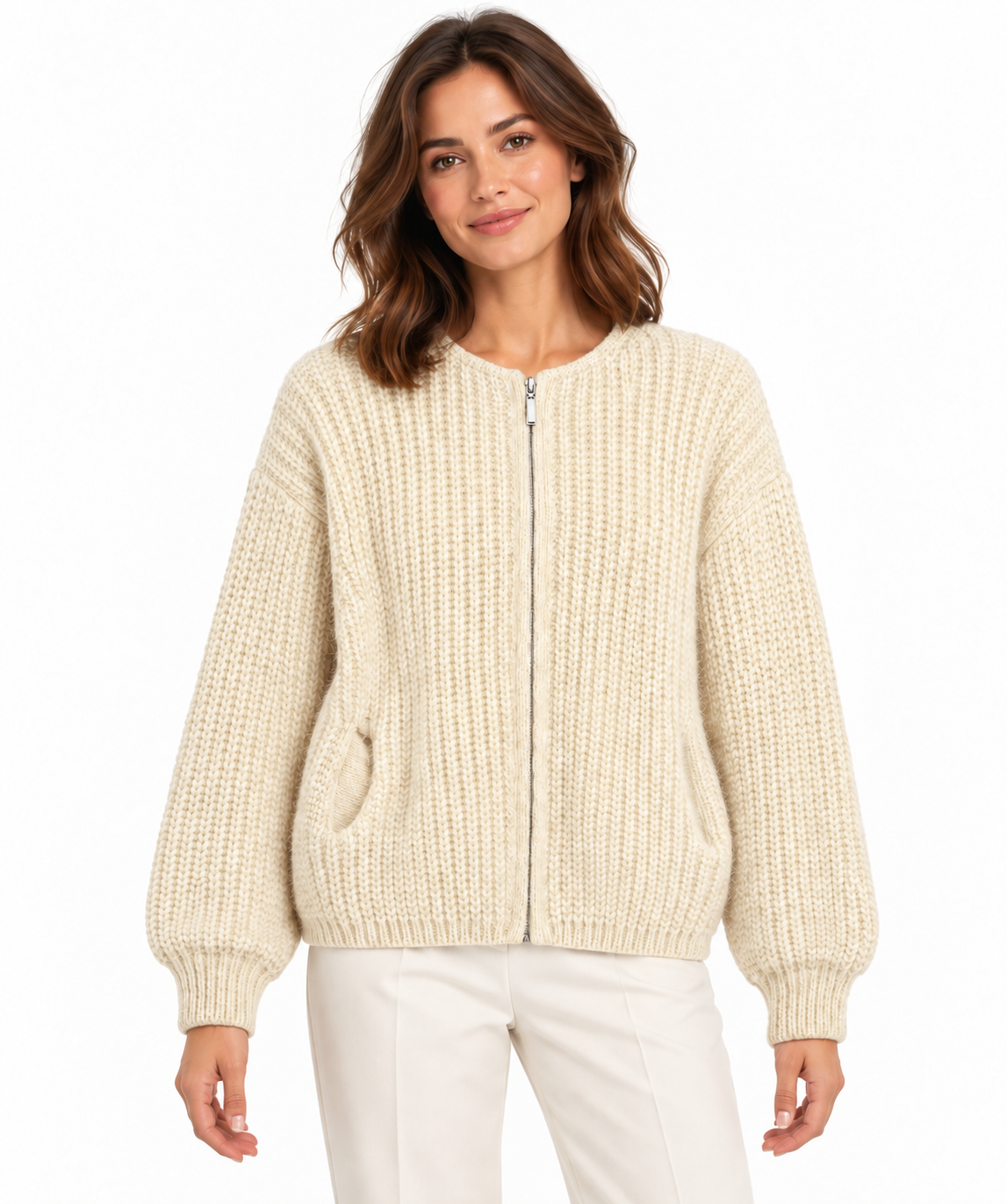 Strickjacke „Grobstrick“ mit Taschen