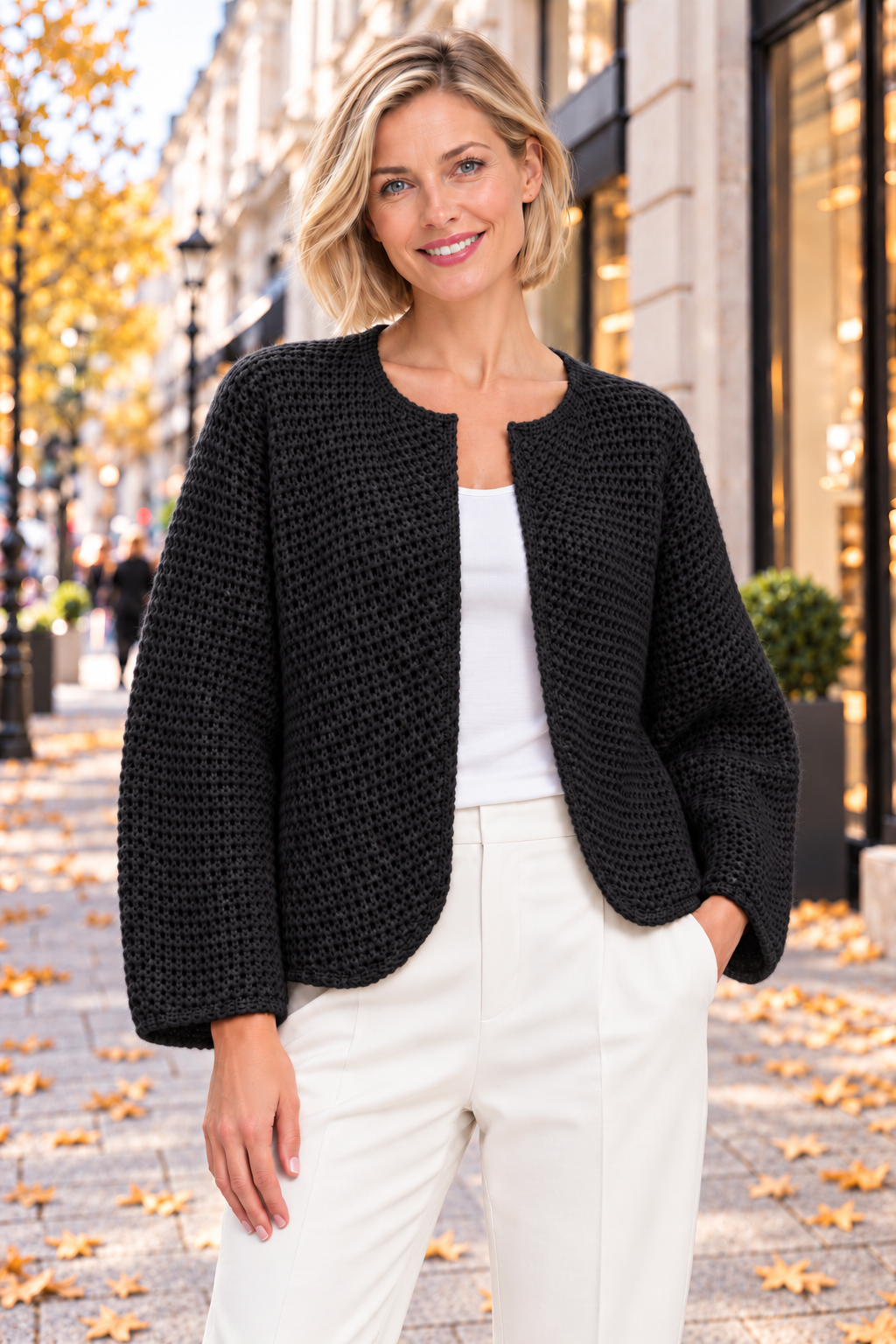Strickjacke offen