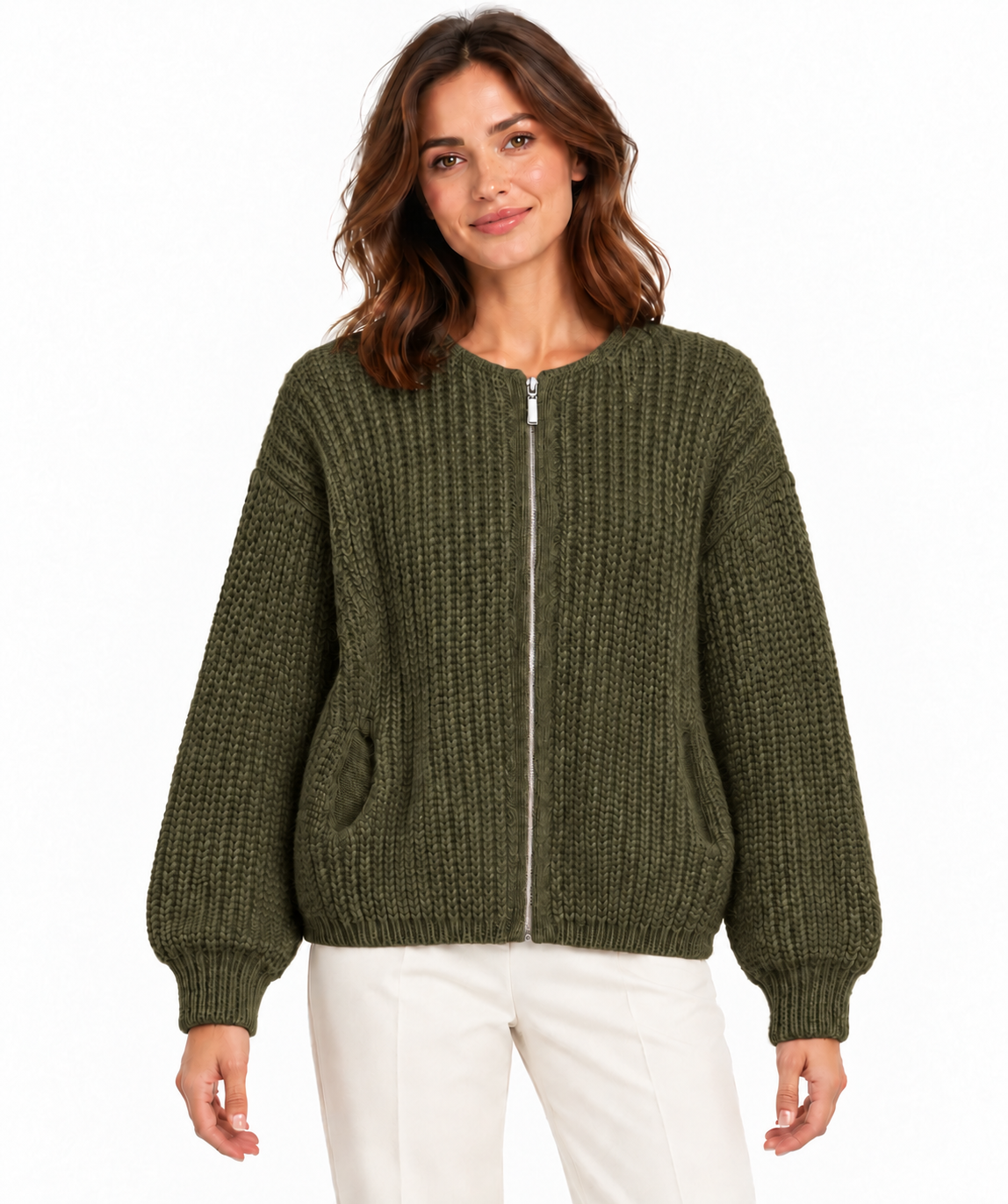 Strickjacke „Grobstrick“ mit Taschen