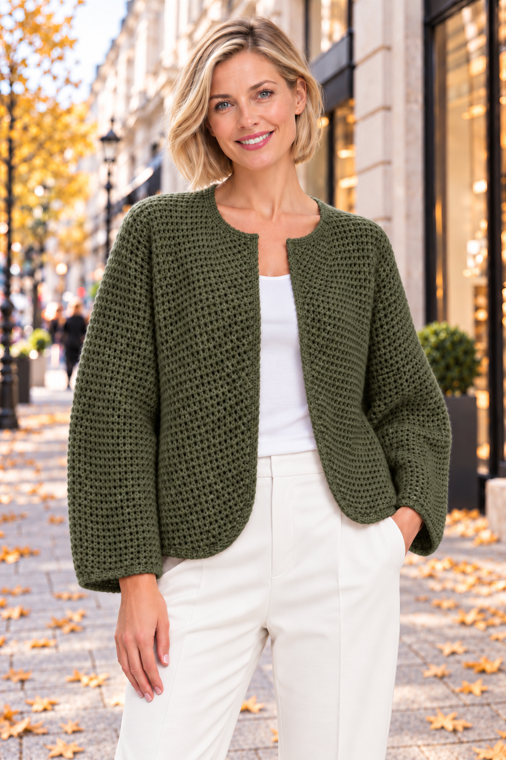 Strickjacke offen