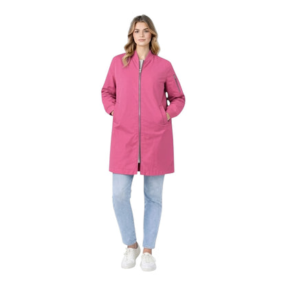 Style Touch mittellange Bomberjacke in leuchtendem Pink mit Reißverschluss und Taschen für einen modernen Look